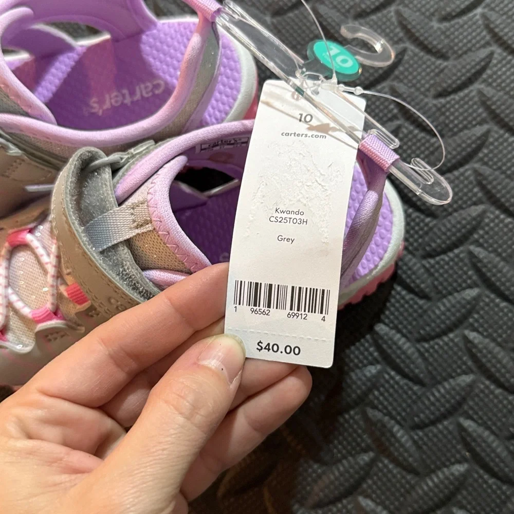 Carters Kwando Toddler Sport Sandal Gray 10 NEW